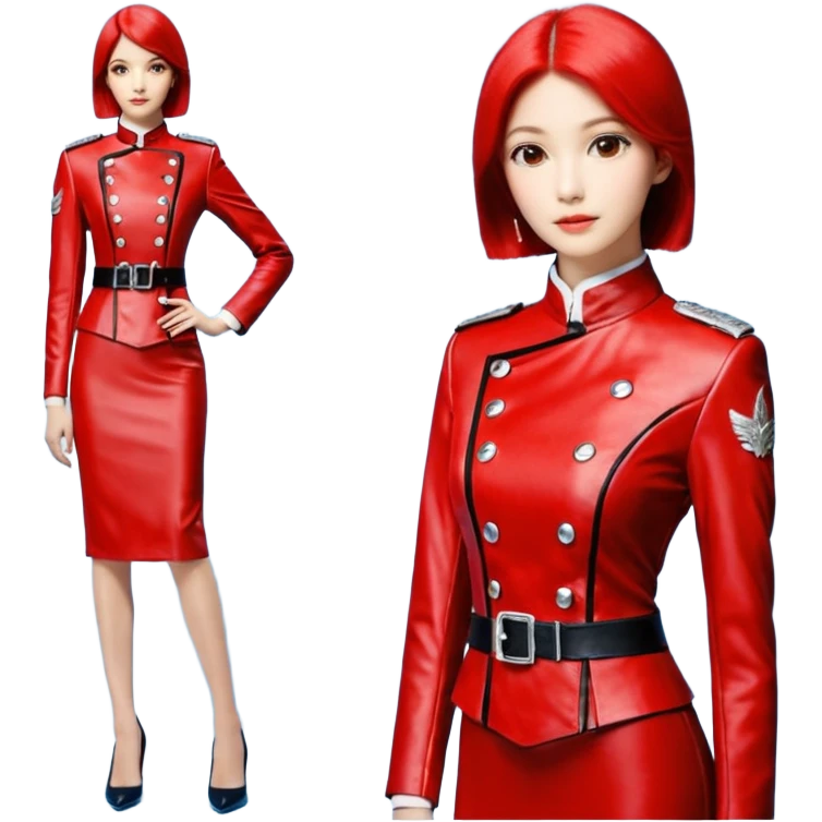 Нужно создать эмоджи пак для фрилансера в цветовой гамме красный, белый и марсала (бардово-фиолетовый). Чтобы все эмодзи были в одном стиле. Желательно деловая девушка в красном костюме  emoji