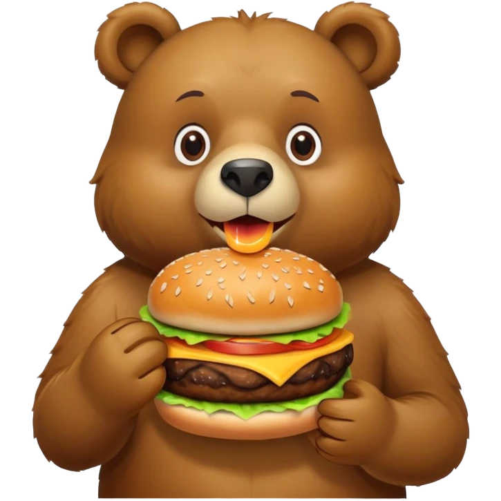 bear eating a burger emoji