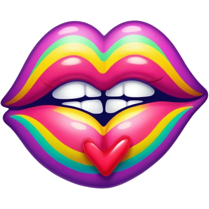 sealed with a kiss mark in psychedelic colors emoji