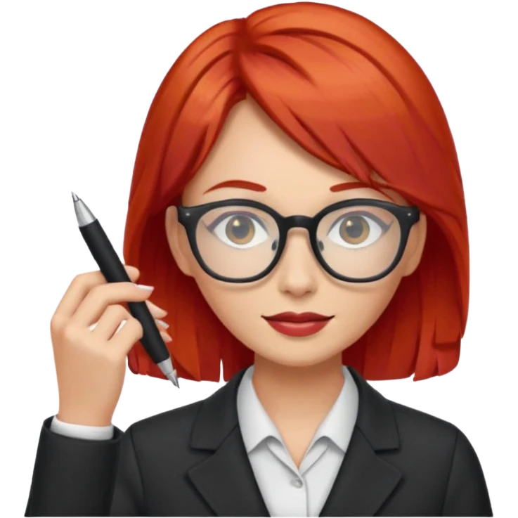 tailor woman with red hair and glasses emoji