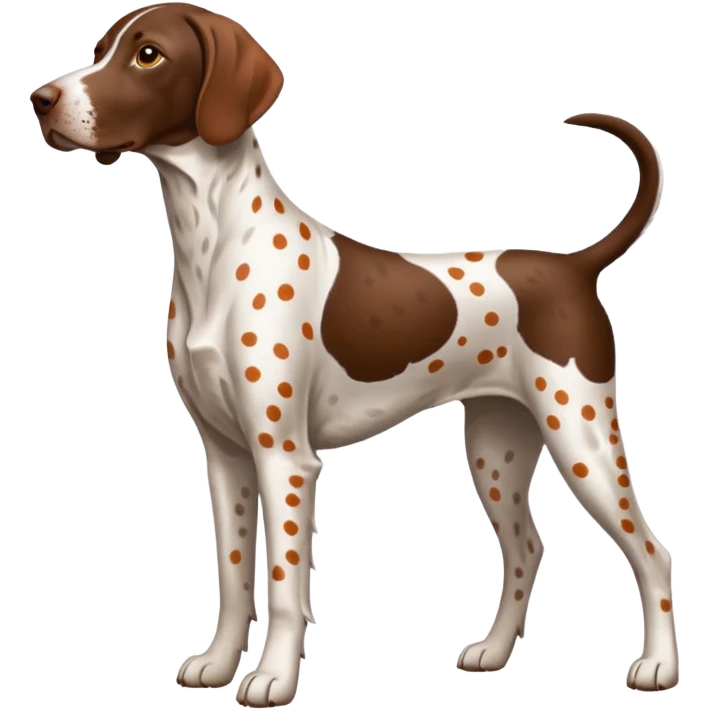 white and orange spotted german short haired pointer emoji