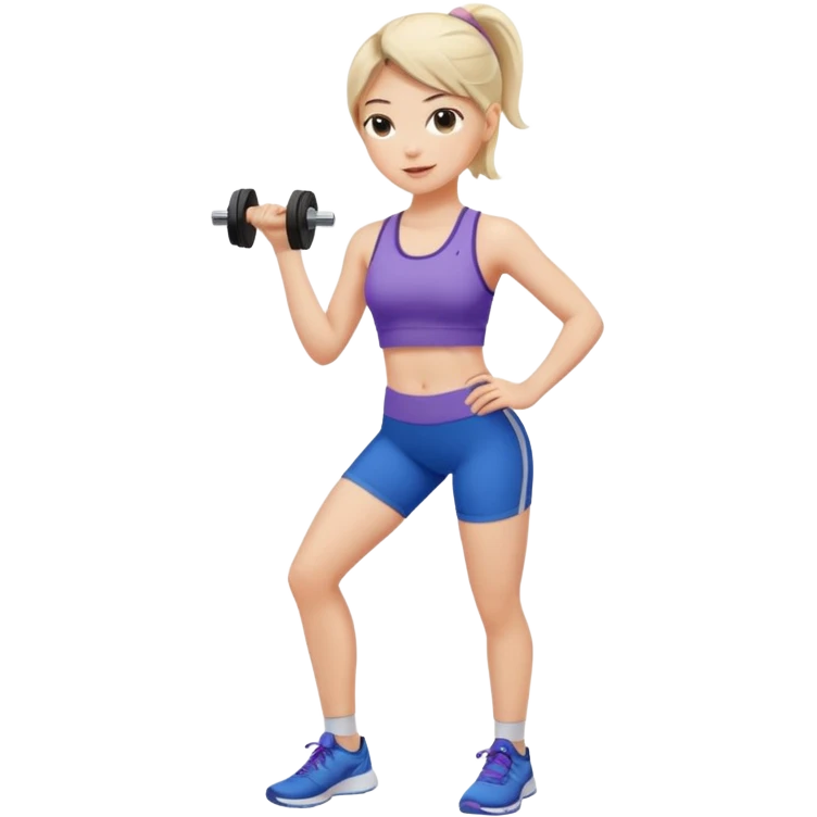 Una chica aestetic haciendo ejercicio  emoji