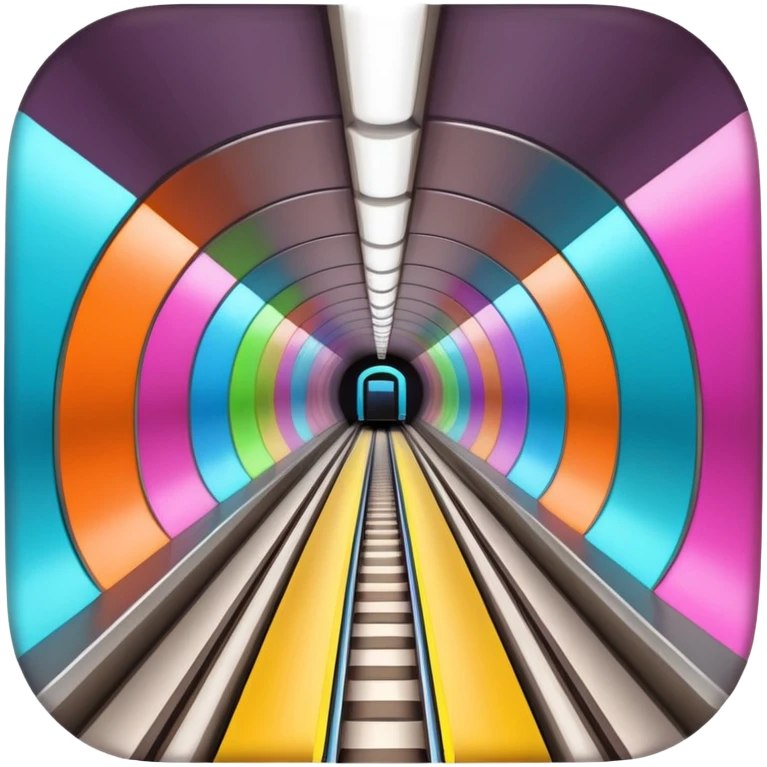bright colorful underground metro tunnel with visible train, no text emoji