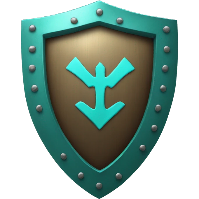 Shield with a teal heart on it emoji