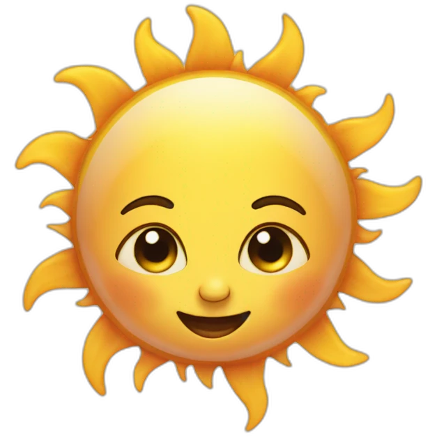 The sun with the face of a baby emoji