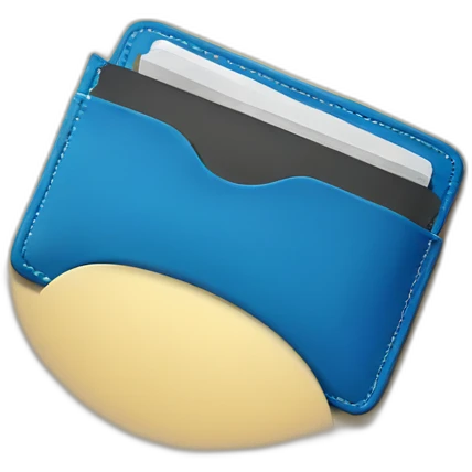 blue colour empty pocket wallet emoji