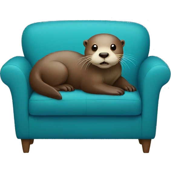 otter sitting on a blue sofa emoji