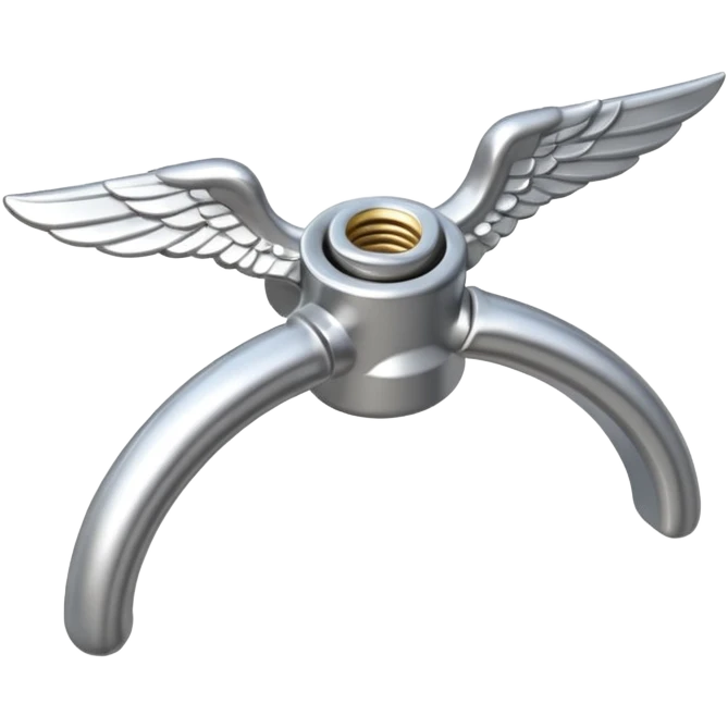 metal wing nut with two grips. emoji