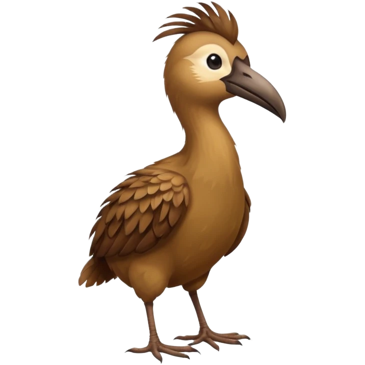 New Zeland kiwi bird on two feet with a long beak and round shape emoji