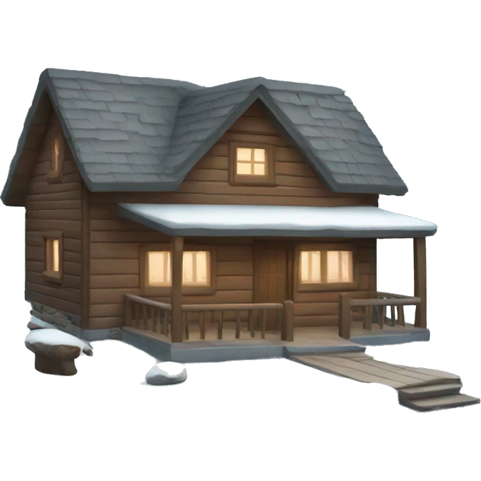 winter cabin emoji