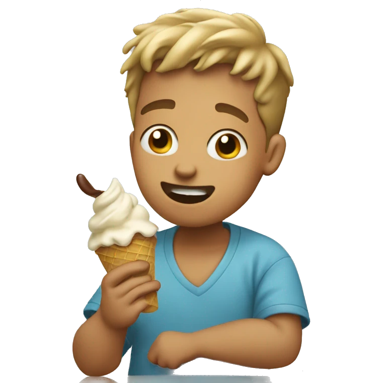 my brother eating ice cream emoji