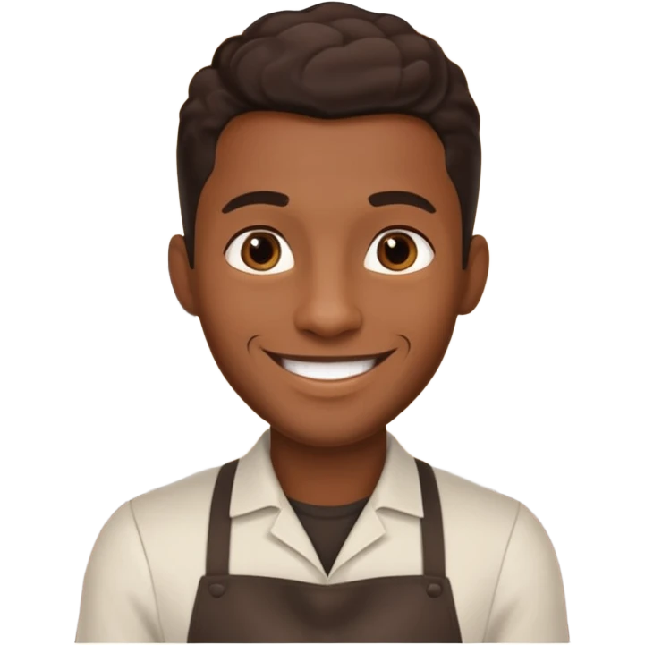 black man Café Barista emoji