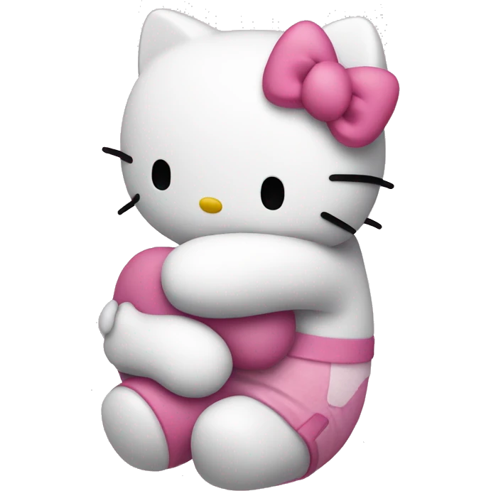 Hello kitty hugging plusheen  emoji