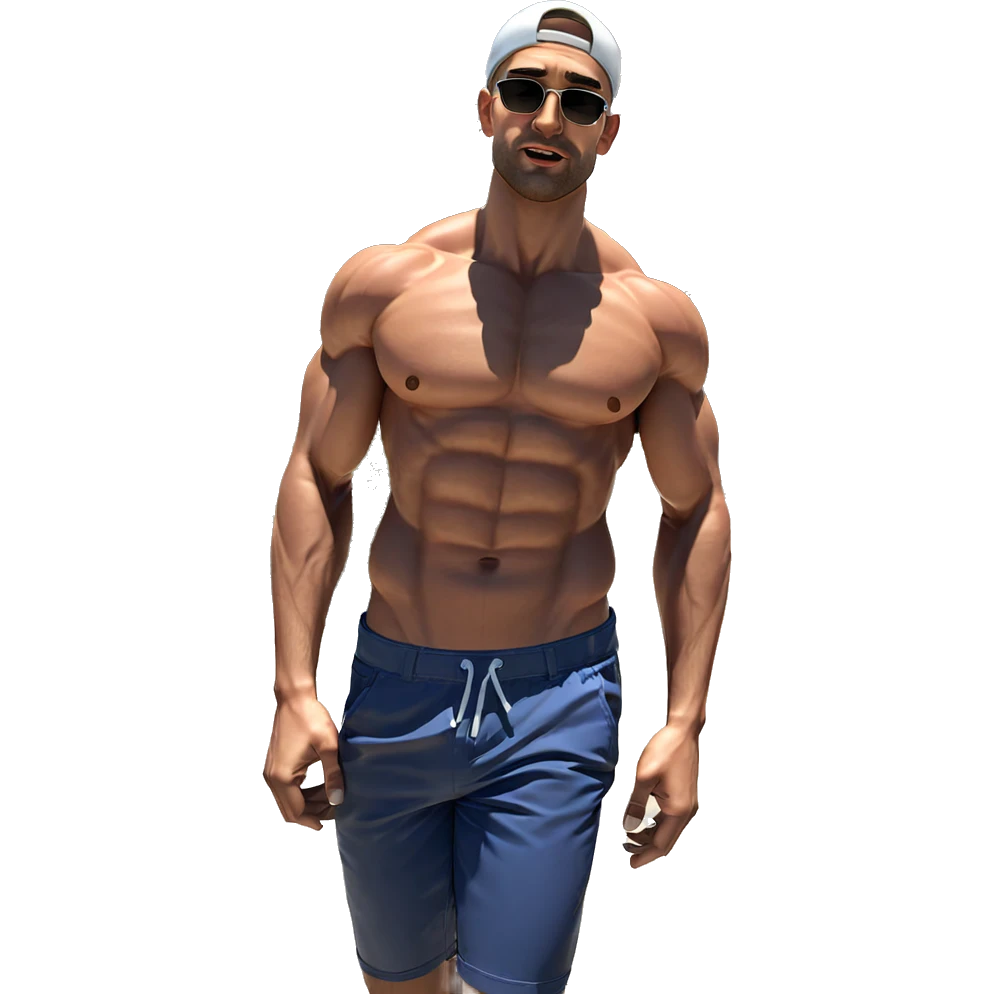 muscular boy in the sun emoji