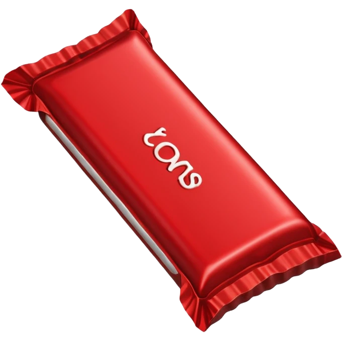 Chocolate candy bar with a red wrapper on it emoji
