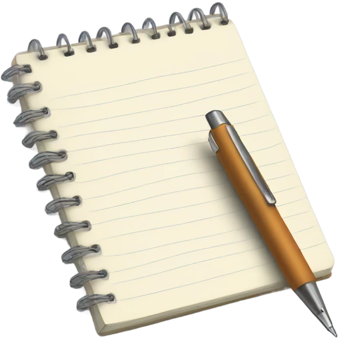 Notebook with a pen emoji