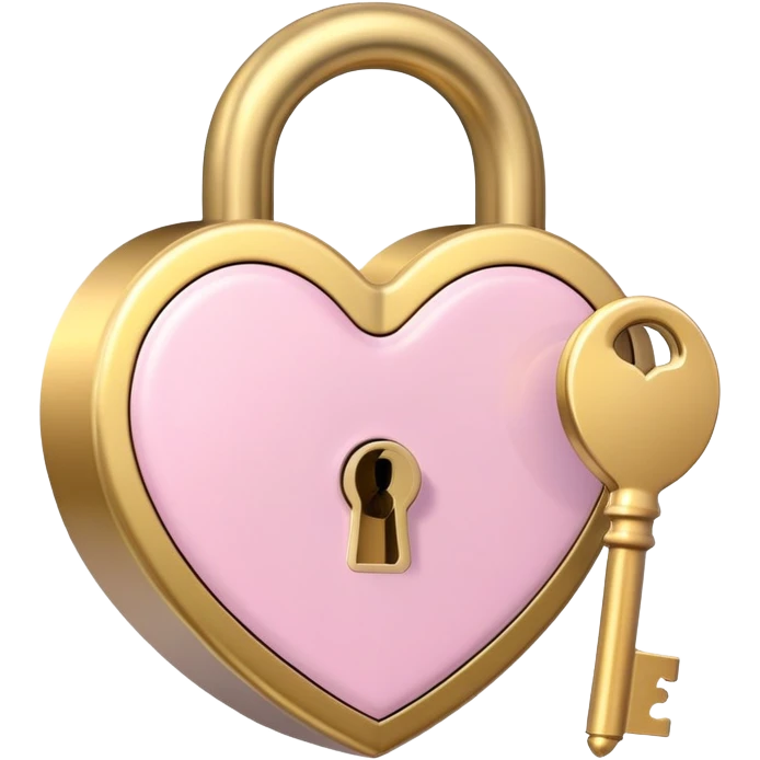 Pastel heart-shaped lock and key emoji