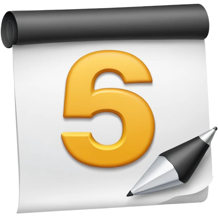 numero 5 em um papel com escrito day em cima emoji