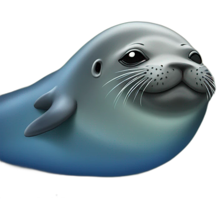 A monk seal sun bathing on space emoji