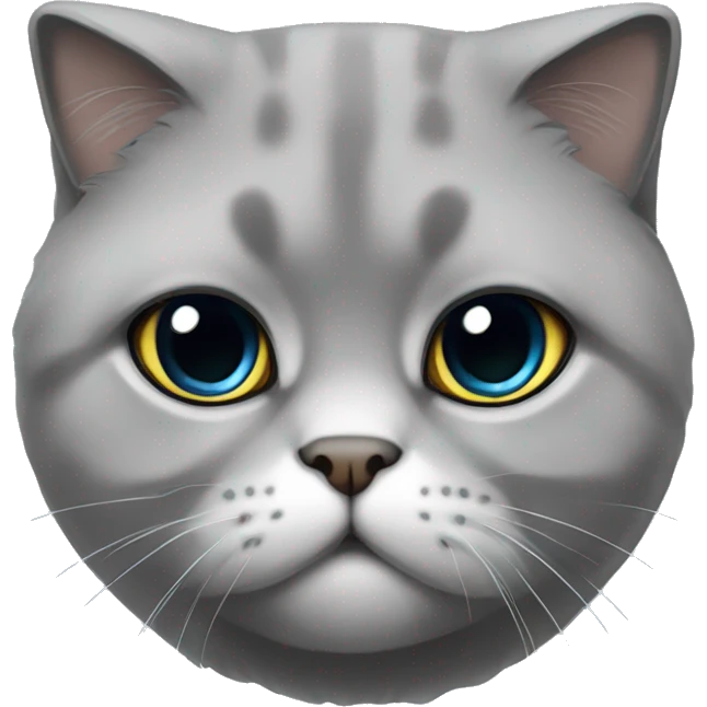 Grey Scottish fold cat  emoji