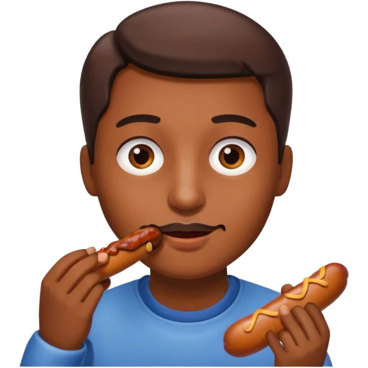 Face eating a sausage emoji
