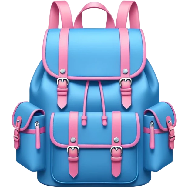 Backpack in Blue and Pink, the height and width of backpack must be equal emoji