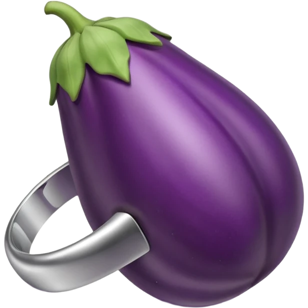 eggplant with signet ring around it emoji
