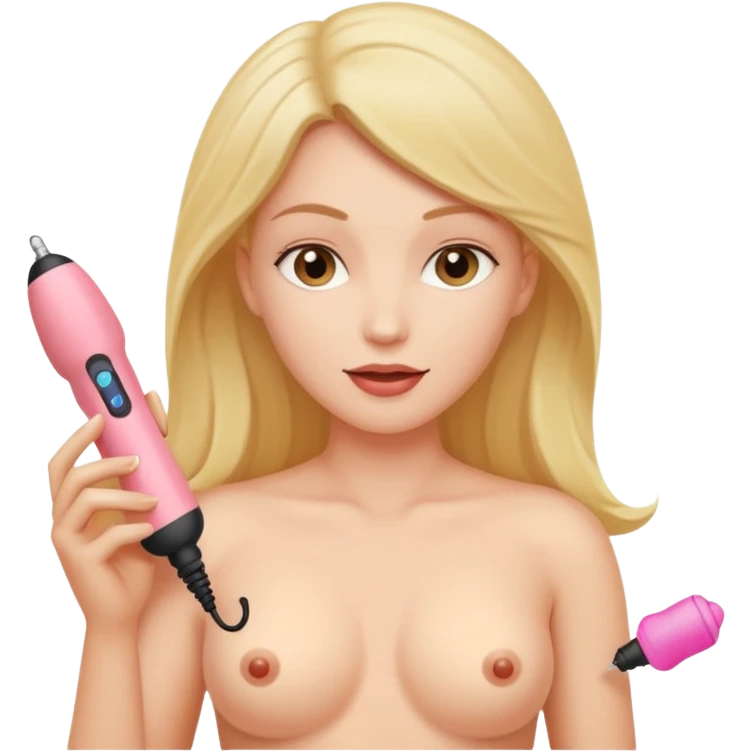 Nudes white woman with vibrator on her vagina Naked emoji