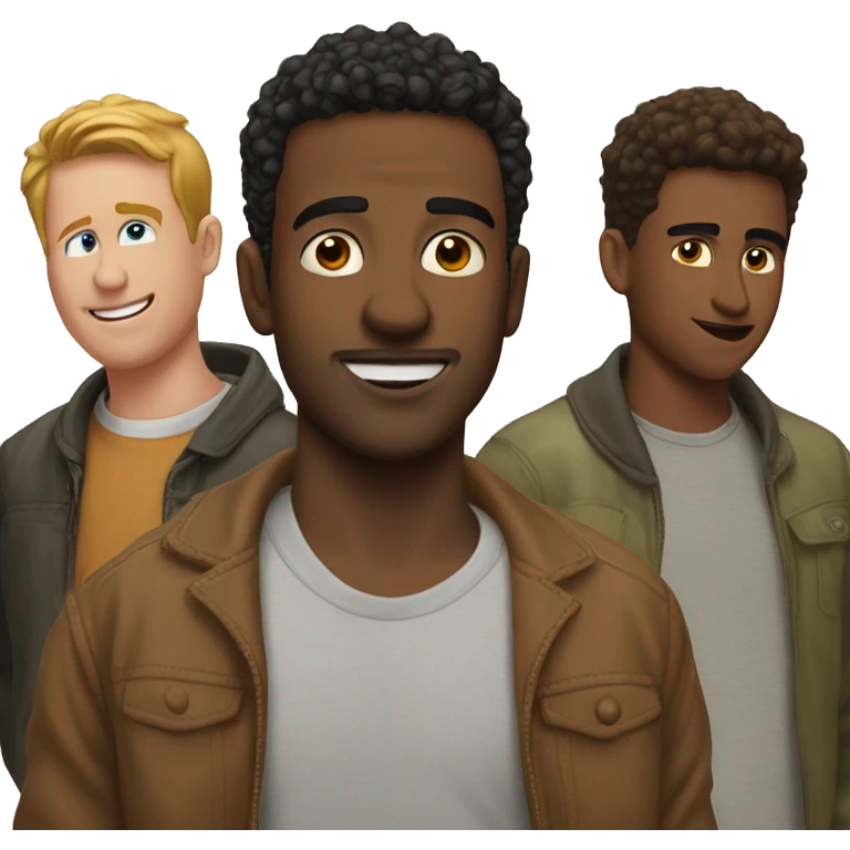 3 male best friends in a photo   emoji