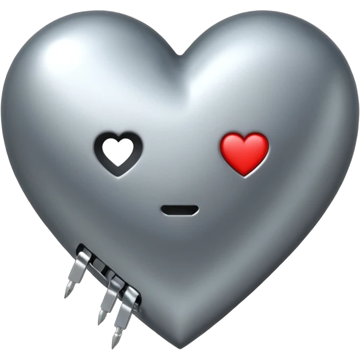 emo heart with safety pins emoji