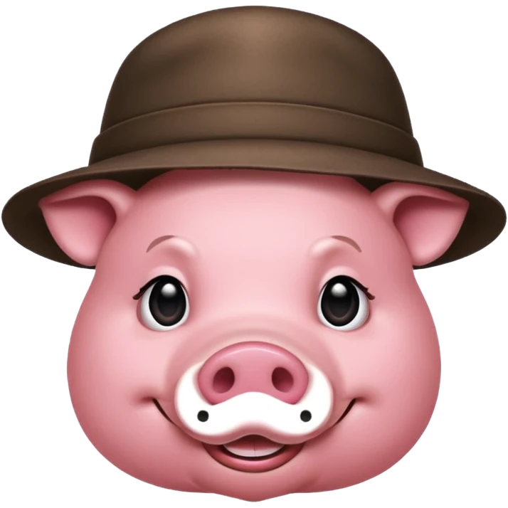 pig wear hat emoji