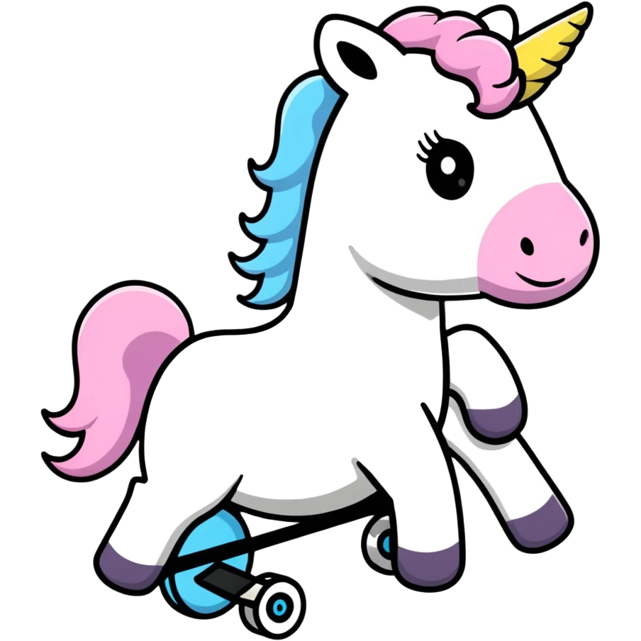 playful unicorn riding a donkey emoji