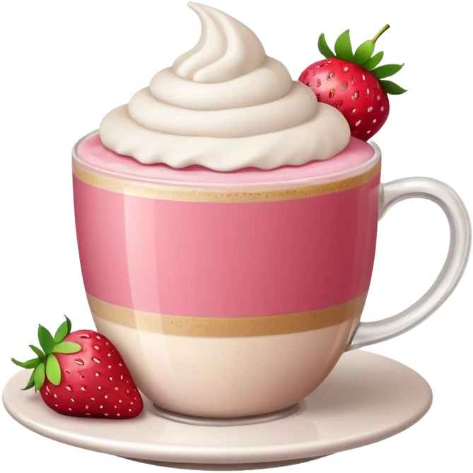 cappucino de morango  com moranguinho emoji