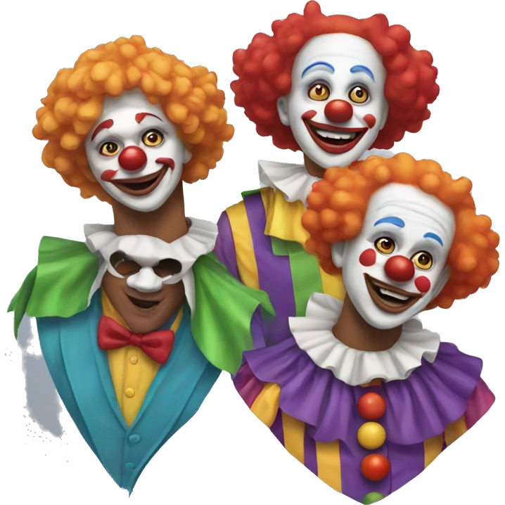 Four clown friends emoji