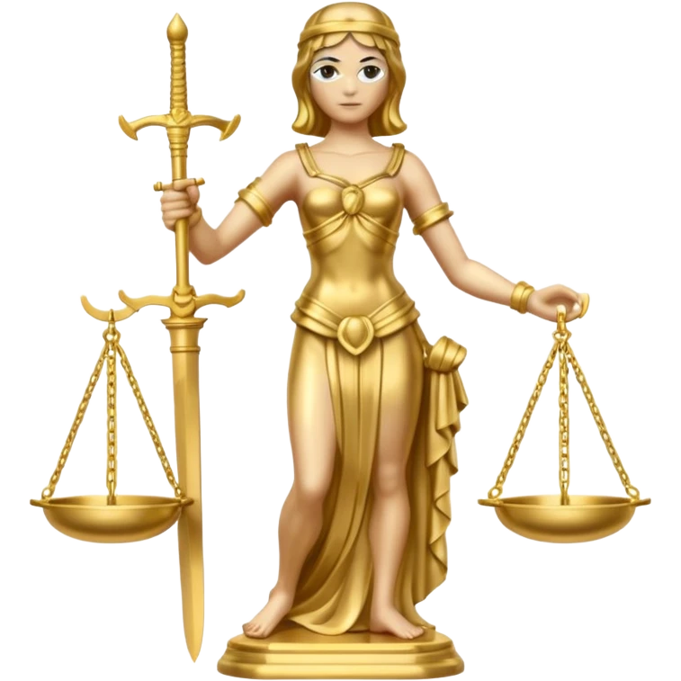 gold Justitia statue emoji