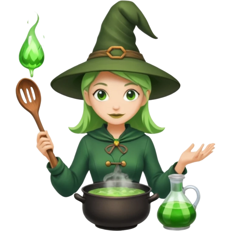 green witch cooking potion emoji
