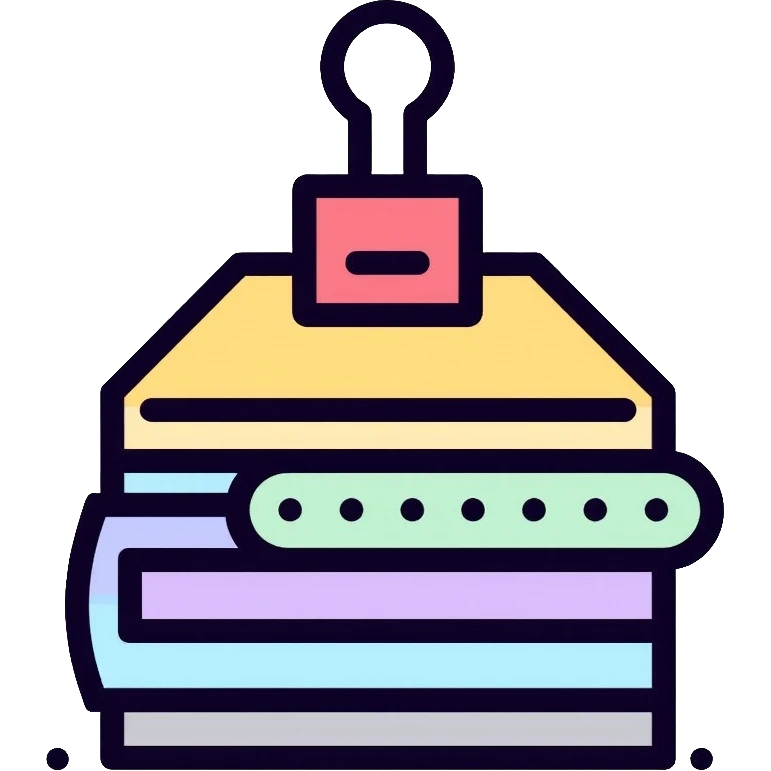 stack of papers with paperclip emoji