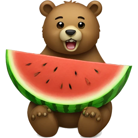 bear eating watermelon emoji