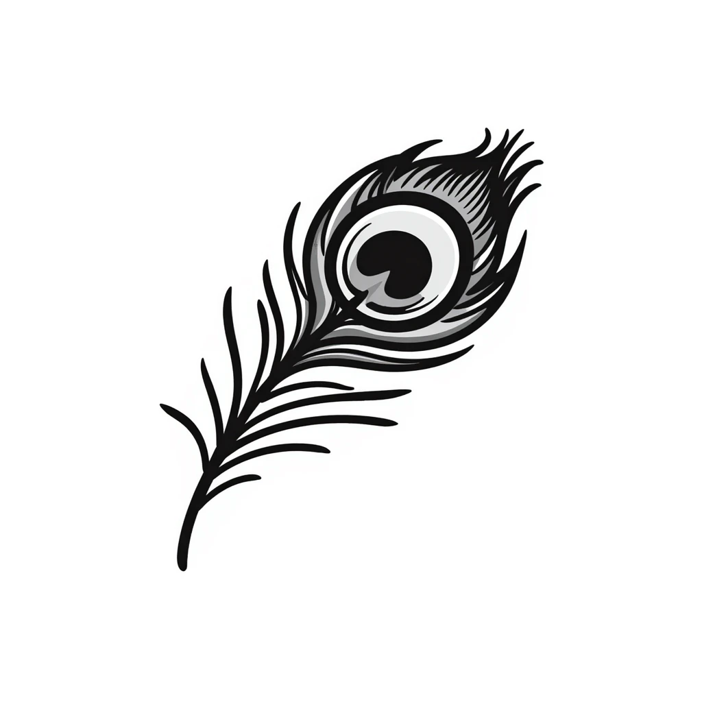 Iridescent peacock feather with beautiful rainbow eye pattern emoji