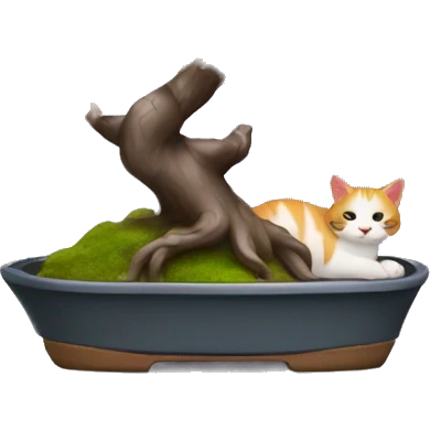 miniature bonsaï tree cherry blossoms cat emoji