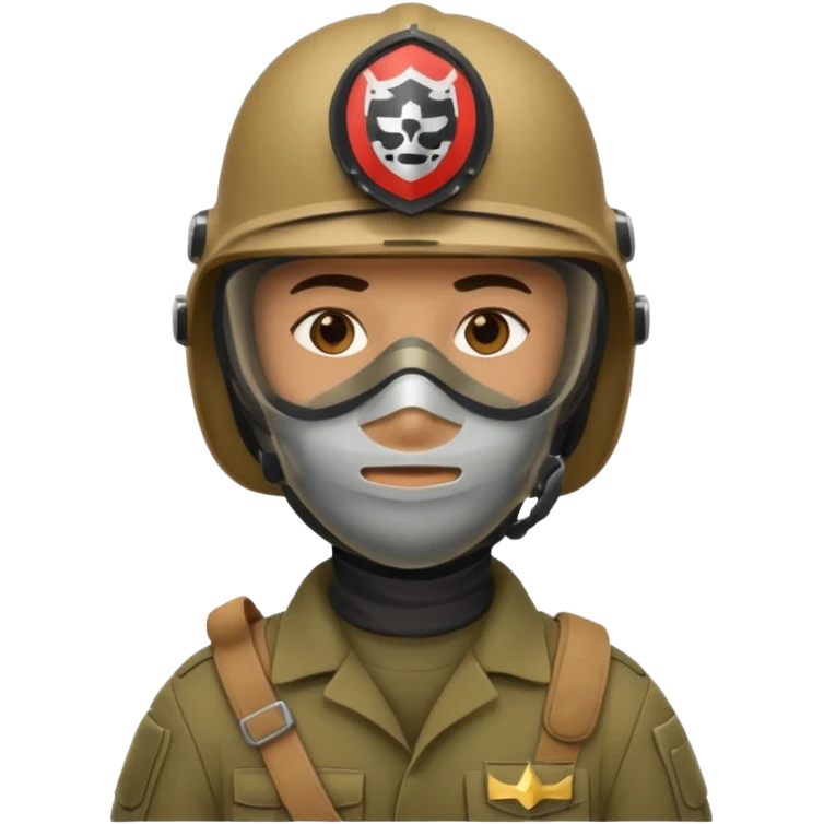 soldier with helmet and wearing mask emoji