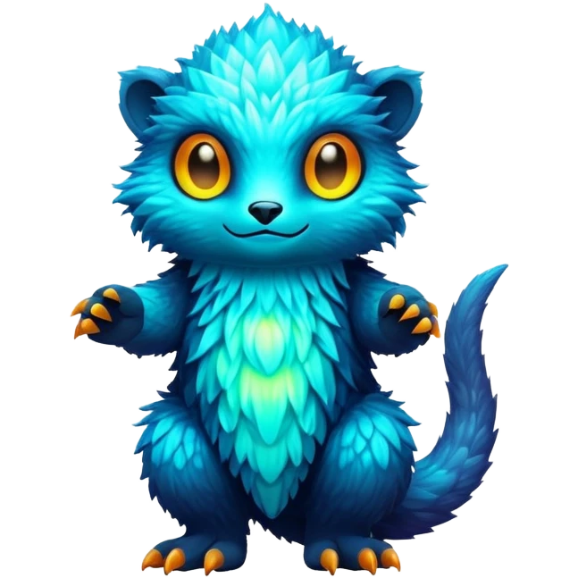 futuristic lush warm-colored neon Fakémon-Vernid-creature emoji