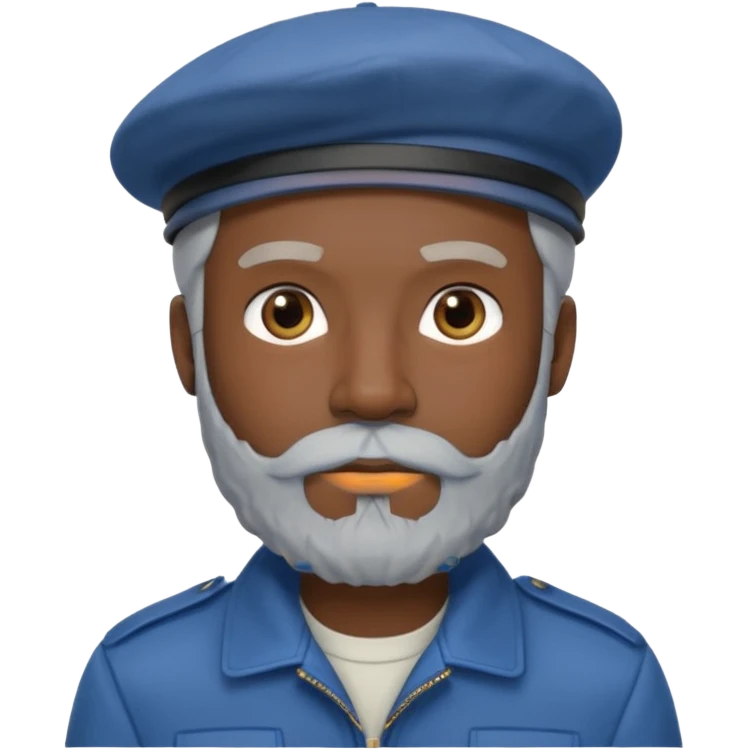 Man with Light Grey Beret – Beard, blue jacket, dark skin.







 emoji
