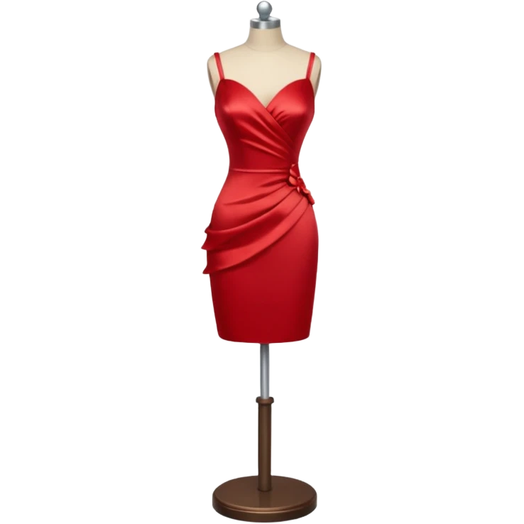 dress mannequin with tiny red dresss emoji