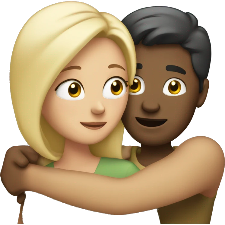 Wife hugging husband emoji