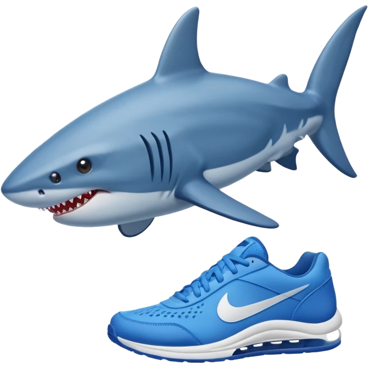 Walking Shark with blue Nikes emoji