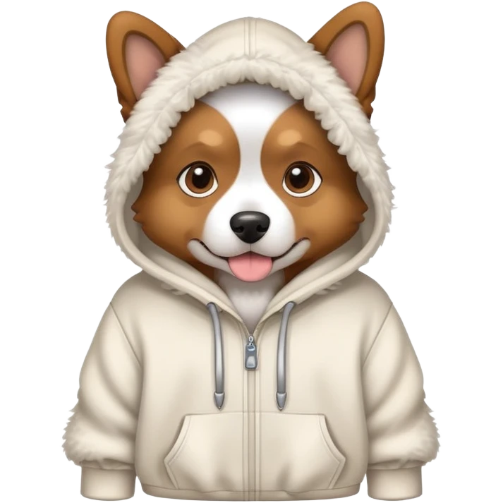 Dog wearing a hoodie emoji