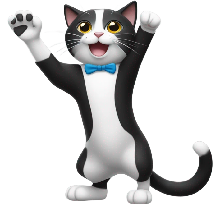 Tuxedo cat dabbing emoji