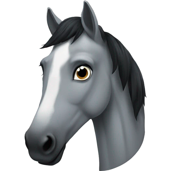 grey horse with black tuft emoji