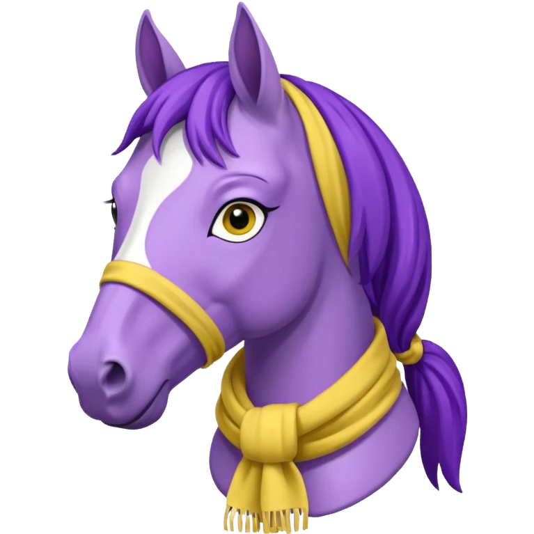 Purple horse wearing yellow scarf
 emoji